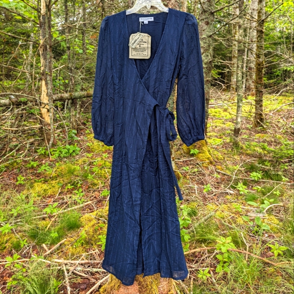 EMERSON FRY India Collection Women's Cotton Wrap Dress, size Small